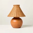 Wood Base with Rattan Shade Accent Table Lamp - Hearth & HandOpens in a new window or tab