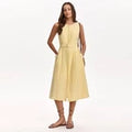 Women Belted Midi Dress - A New Day Yellow MOpens in a new window or tab
