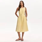 Women Belted Midi Dress - A New Day Yellow MOpens in a new window or tab