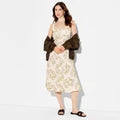 Women Button-Front Midi A-Line Dress - Wild FableOpens in a new window or tab