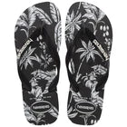 Havaianas Women Logo Flip Sandals - Black/White Print 7-8Opens in a new window or tab