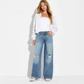 Women Low-Rise Baggy Leg Jeans - Wild FableOpens in a new window or tab
