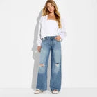 Women Low-Rise Baggy Leg Jeans - Wild FableOpens in a new window or tab