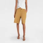 KBB by KAHLANA Women Mid-Rise 'The Twill Bermuda Shorts' - Light BrownOpens in a new window or tab
